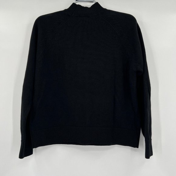 Quince Women’s Black Mock Neck Sweater 100% Organic Cotton sz S NWT - Picture 7 of 7